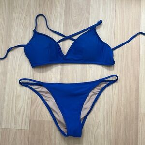 J. Crew Royal Blue Strappy Two-Piece Bikini